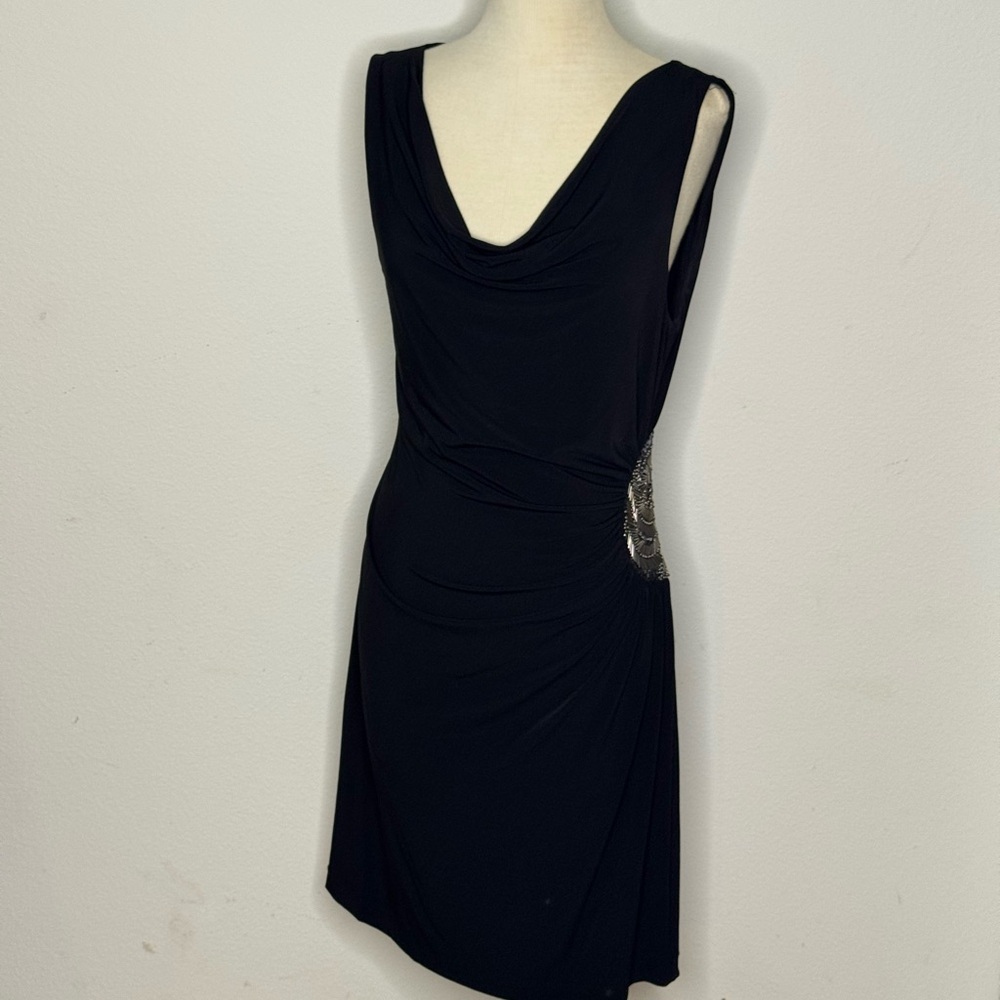Calvin Klein formal dress sleeveless beading at waist size 12 PTP 18